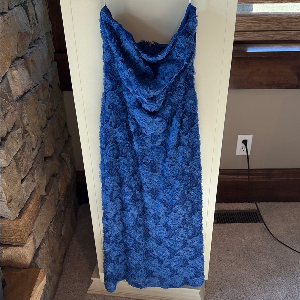 Lulu's Royal Blue Strapless Lace Dress